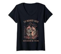 Women's Celtic Witch Enchanted Forest Sanctuary Introvert Path V-Neck T-Shirt