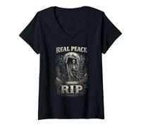 Women's Cemetery Goth Real Peace is Spelled RIP V-Neck T-Shirt