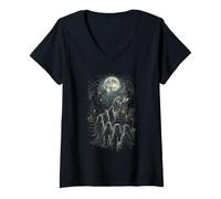 Women's Cemetery Goth V-Neck T-Shirt