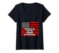 Women's Censored Retro Everything is Fine Trust Your Government V-Neck T-Shirt