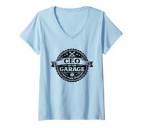 Women's CEO of The Garage Chief Engine Operator Workshop V-Neck T-Shirt