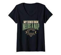 Women's Ceres Astrology Asteroid Astrology Ceres Symbol Gift V-Neck T-Shirt