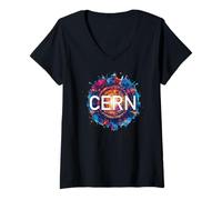 Womens CERN Collider Abstract Hadron Enthusiast Tee V-Neck T-Shirt