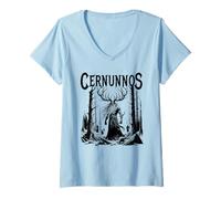 Women's Cernunnos the Horned God Celtic Pagan Wicca V-Neck T-Shirt