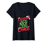 Womens Certified 67% Nice 33% Chaos - Funny Brainrot 67 V-Neck T-Shirt