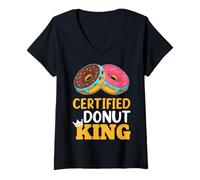Womens Certified Donut King Funny Gifts Idea for Donat Lovers V-Neck T-Shirt