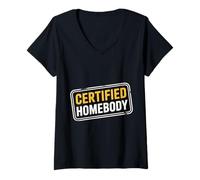 Womens Certified Homebody Cozy Introvert Lifestyle Vibe - V-Neck T-Shirt