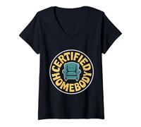 Womens Certified Homebody Cozy Introvert Lifestyle Vibe |- V-Neck T-Shirt