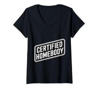 Womens Certified Homebody Cozy Introvert Lifestyle Vibe - V-Neck T-Shirt