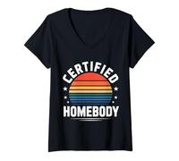 Womens Certified Homebody Cozy Introvert Lifestyle Vibe - V-Neck T-Shirt