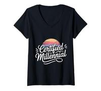 Women's Certified Millennial Kid Generation Meme Age |- V-Neck T-Shirt
