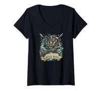 Women's Certified Water Wolf Freedive Underwater Hunter Diver Gift V-Neck T-Shirt