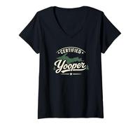Women's Certified Yooper Michigan U.P. Pride Design V-Neck T-Shirt