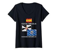 Women's Ceuta and Melilla are Two Spanish Cities V-Neck T-Shirt