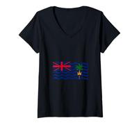 Women's CHAGOS Islands Flag British Indian Ocean Territory V-Neck T-Shirt