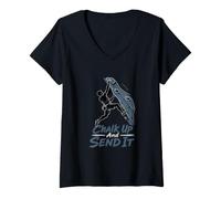 Women's Chalk Up and Send It Rock Climbing V-Neck T-Shirt