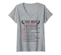 Womens Challenge the Stag Bachelors Party Checklist Stag Do Party V-Neck T-Shirt