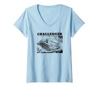 Women's Challenger A30 WWII British Tank Scene Art V-Neck T-Shirt