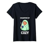 Womens Champion of Cozy Relaxing Home Life Quote V-Neck T-Shirt