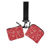 Women's Change Wallet Card Cases Floral Stars Valentine's Day Gold Red Large Capacity Key Chain Wallet Change Purse with Keychain for Women Men 2 Packs, Floral stars Valentine's day gold red, 4.13" x