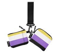 Women's Change Wallet Card Cases Large Capacity Identity Card Protector with Zipper Coin Pocket for Ladies Girls 2 Packs, Non-binary Pride Flag Nb Nonbinary Pride Lgbt, 4.13"(L) x 3.5"(W), Travel