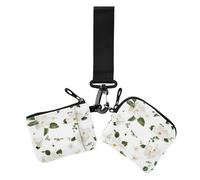 Women's Change Wallet Card Cases Rustic Spring Chic Flowers White Slim Detachable Identity Card Protector with Wristle Strap for Work Travel 2 Pcs, Rustic spring chic flowers285, 4.13" x 3.51" & 4.13"