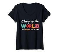 Women's Changing The World One Phoneme At A Time V-Neck T-Shirt