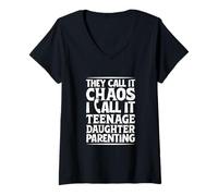 Womens Chaos Coordinator - teenage daughter V-Neck T-Shirt