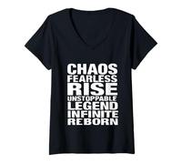 Womens Chaos Fearless Rise Unstoppable Legend Infinite Reborn Gift V-Neck T-Shirt