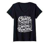 Women's Chaos Picked The Wrong Principal V-Neck T-Shirt