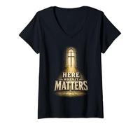 Women's Chaplain Pastor Here When It Matters V-Neck T-Shirt