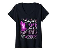 Womens Chapter 23 Fabulous Since 2003 23rd Birthday Gift for Women V-Neck T-Shirt