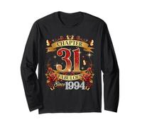 Womens Chapter 31 Fabulous EST 1994 Red Roses 31st Birthday Long Sleeve T-Shirt