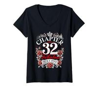 Womens Chapter 32 Fabulous Since 1994 Roses 32nd Birthday Women V-Neck T-Shirt