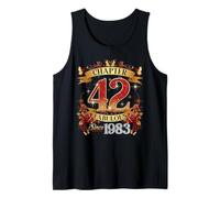 Womens Chapter 42 Fabulous EST 1983 Red Roses 42nd Birthday Tank Top