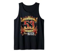 Womens Chapter 53 Fabulous EST 1972 Red Roses 53rd Birthday Tank Top