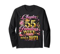 Womens Chapter 55 Fabulous Since 1971 55th Birthday Wife Long Sleeve T-Shirt