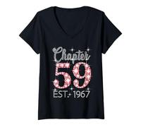 Womens Chapter 59 EST 1967 Happy 59Th Birthday Girl Men Women V-Neck T-Shirt