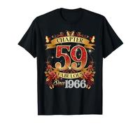 Womens Chapter 59 Fabulous EST 1966 Red Roses 59th Birthday T-Shirt