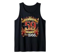Womens Chapter 59 Fabulous EST 1966 Red Roses 59th Birthday Tank Top