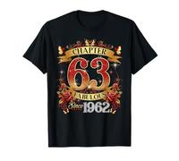Womens Chapter 63 Fabulous EST 1962 Red Roses 63rd Birthday T-Shirt