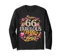 Womens Chapter 66 Fabulous Since 1960 66th Birthday Wife Long Sleeve T-Shirt