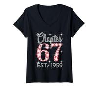 Womens Chapter 67 EST 1959 Happy 67Th Birthday Girl Men Women V-Neck T-Shirt