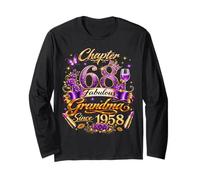 Womens Chapter 68 Fabulous Since 1958 68th Birthday Grandma Long Sleeve T-Shirt