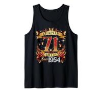 Womens Chapter 71 Fabulous EST 1954 Red Roses 71st Birthday Tank Top