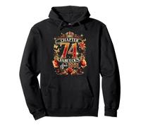 Womens Chapter 74 Fabulous EST 1951 Red Roses 74th Birthday Pullover Hoodie