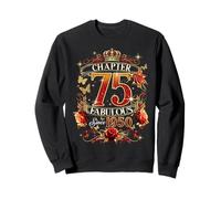 Womens Chapter 75 Fabulous EST 1950 Red Roses 75th Birthday Sweatshirt