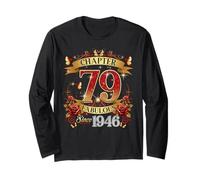 Womens Chapter 79 Fabulous EST 1946 Red Roses 79th Birthday Long Sleeve T-Shirt