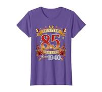 Womens Chapter 85 Fabulous EST 1940 Red Roses 85th Birthday T-Shirt