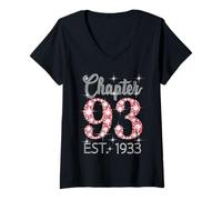 Womens Chapter 93 EST 1933 Happy 93rd Birthday Girl Men Women V-Neck T-Shirt